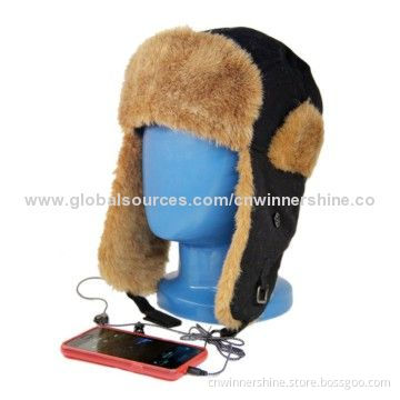 Fashionable Trapper Headphone Beanie with Detachable Cord and Built-in Stereo Speaker